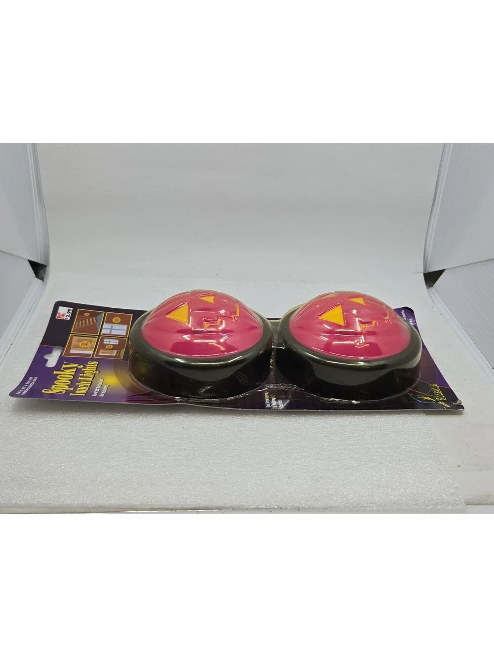 New NIP Vintage Kmart Halloween Spooky Pink Pumpkin Touch Lights NOS